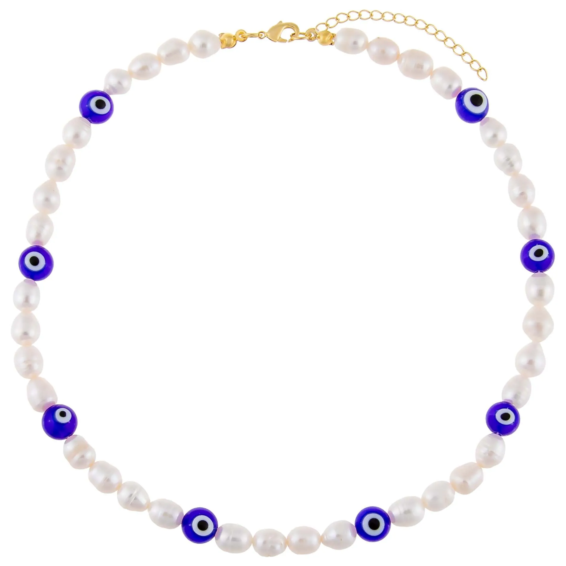 Evil Eye Pearl Necklace sold by Adina Eden's product image thumbnail 3