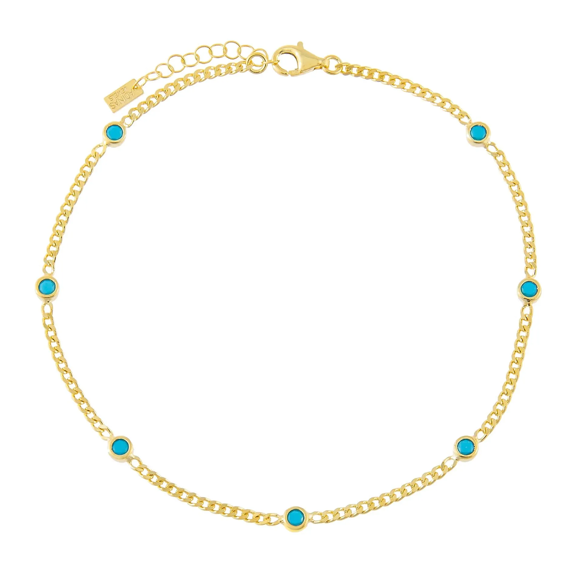 CZ Colored Cuban Chain Anklet sold by Adina Eden's