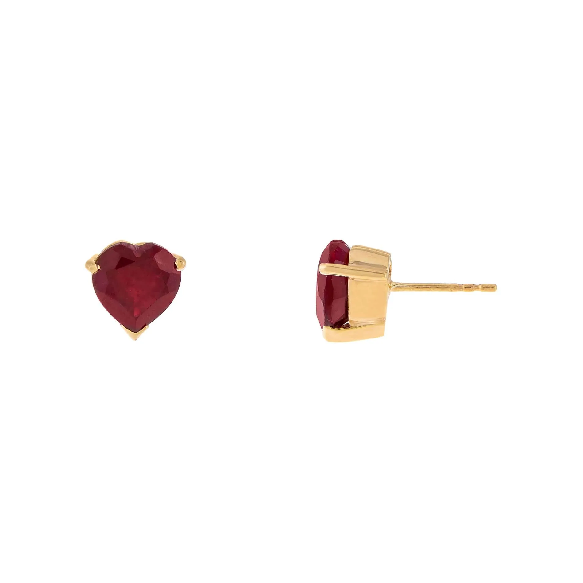 Ruby Heart Stud Earring 14K sold by Adina Eden's
