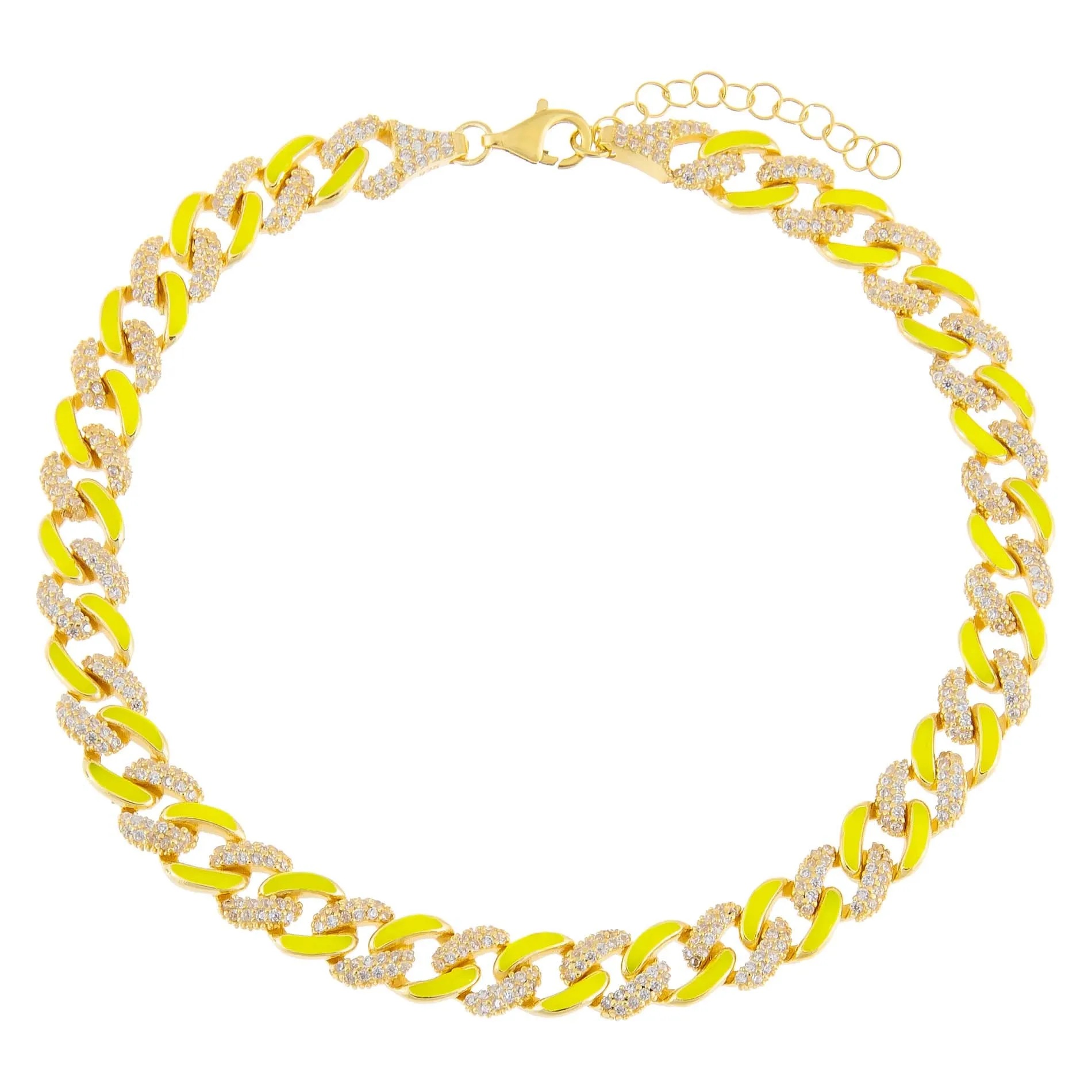 Pavé Neon Enamel Chain Link Anklet sold by Adina Eden's product image thumbnail 3