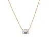 Lab Grown Diamond Emerald Solitaire Necklace 14K sold by Adina Eden's