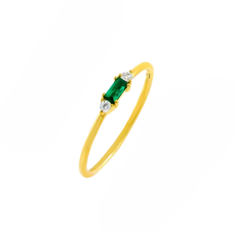 CZ Colored Dainty Baguette Ring sold by Adina Eden's