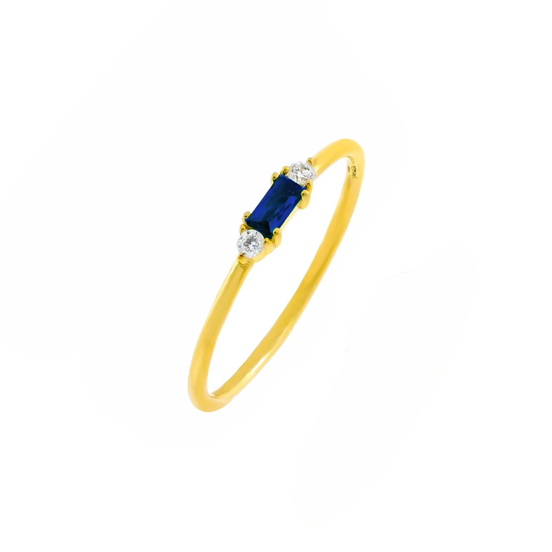 CZ Colored Dainty Baguette Ring sold by Adina Eden's product image thumbnail 2