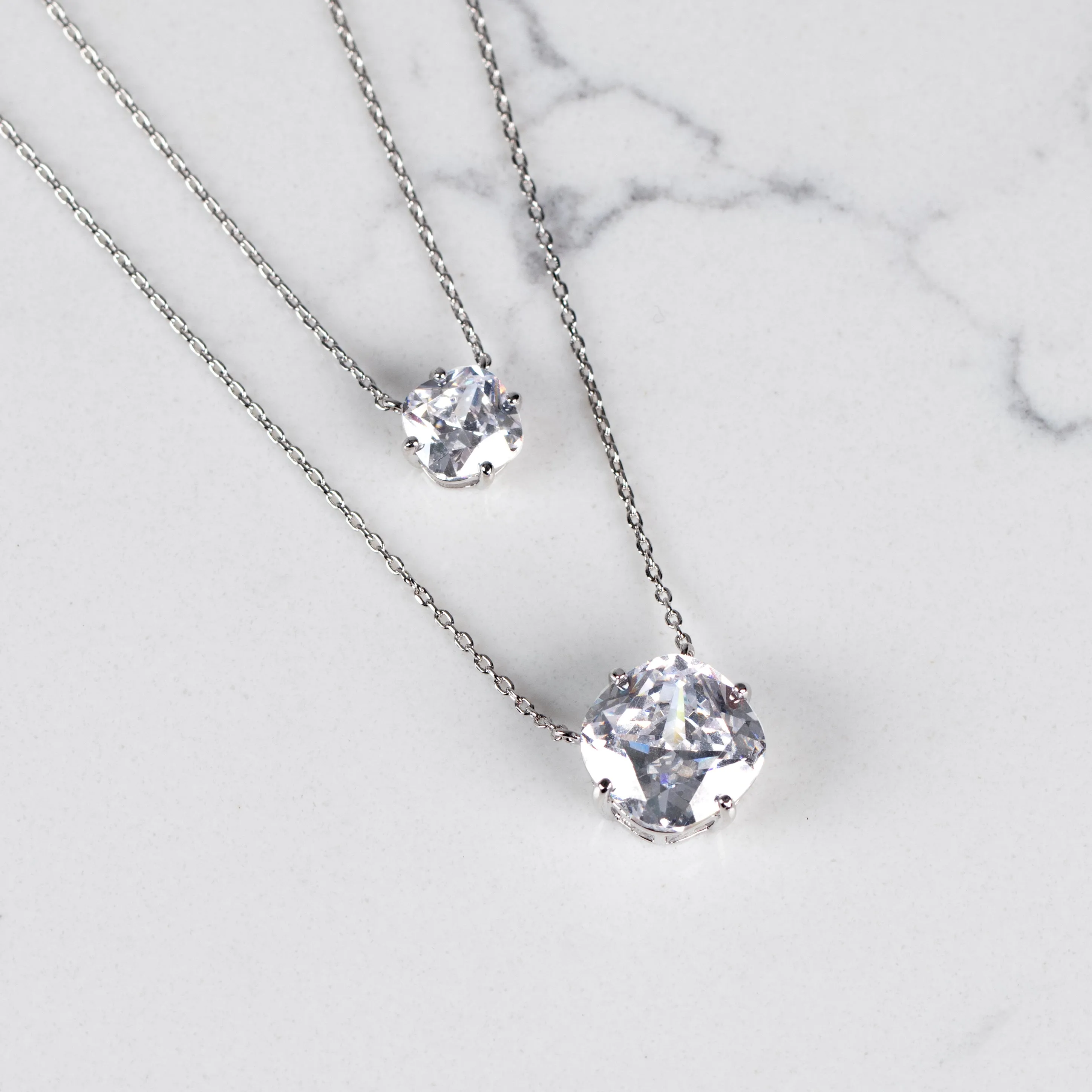 CZ Cushion Shape Pendant Necklace sold by Adina Eden's product image thumbnail 4