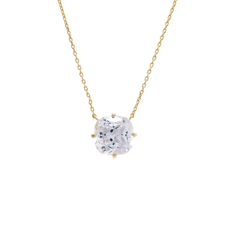 CZ Cushion Shape Pendant Necklace sold by Adina Eden's