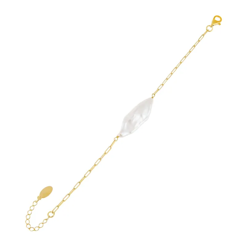 Baroque Pearl Link Bracelet sold by Adina Eden's