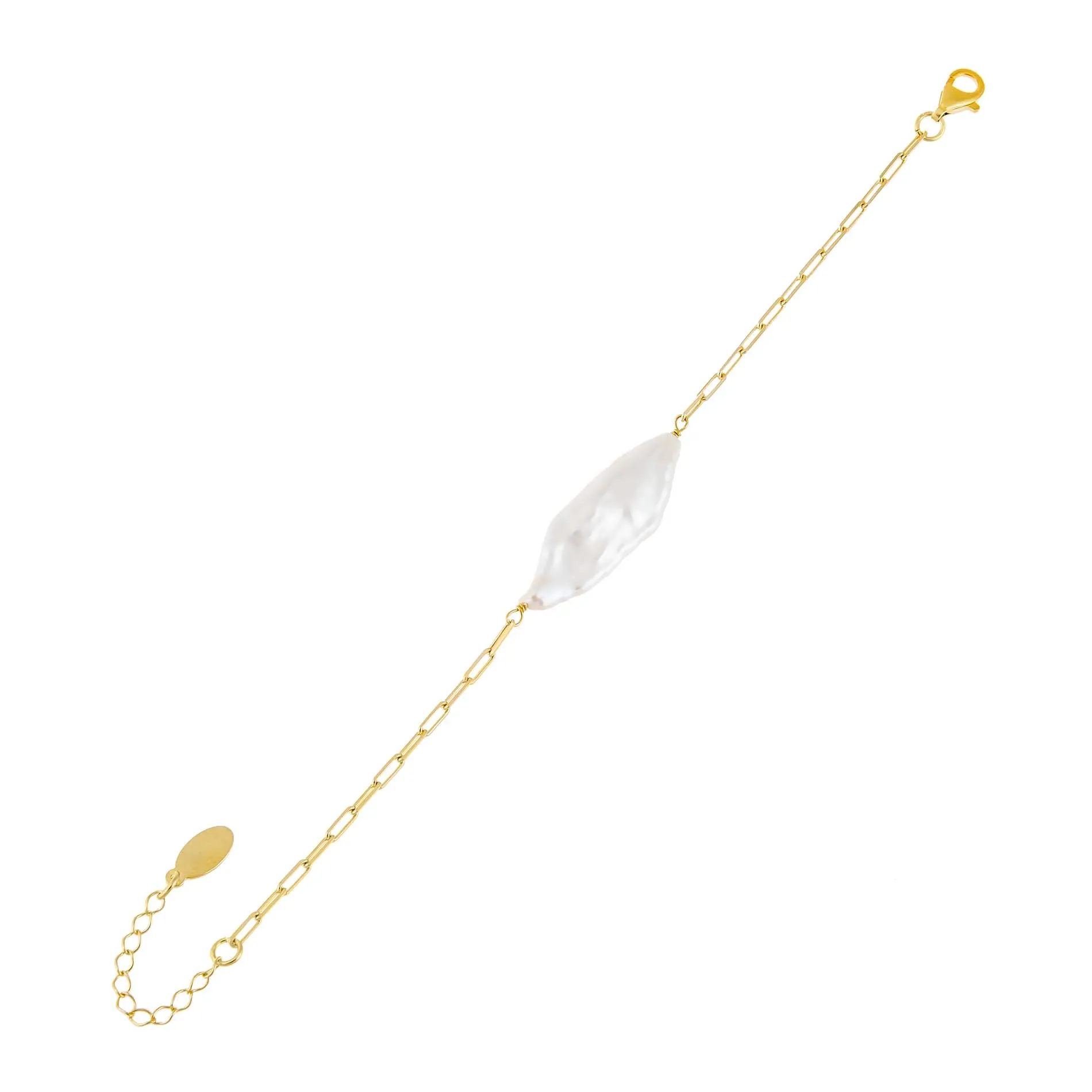 Baroque Pearl Link Bracelet sold by Adina Eden's