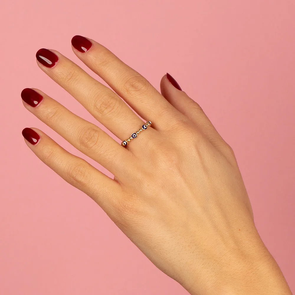 Multi Enamel Evil Eye Ring 14k sold by Adina Eden's product image thumbnail 2