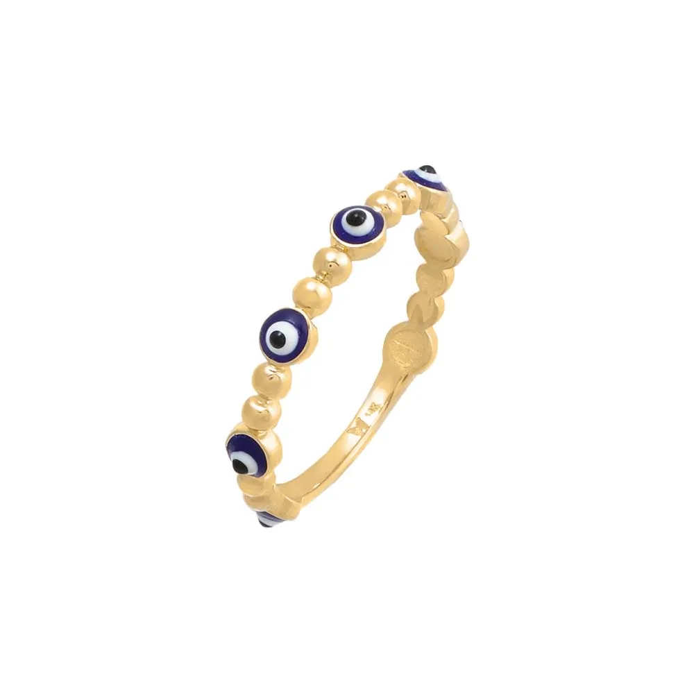 Multi Enamel Evil Eye Ring 14k sold by Adina Eden's