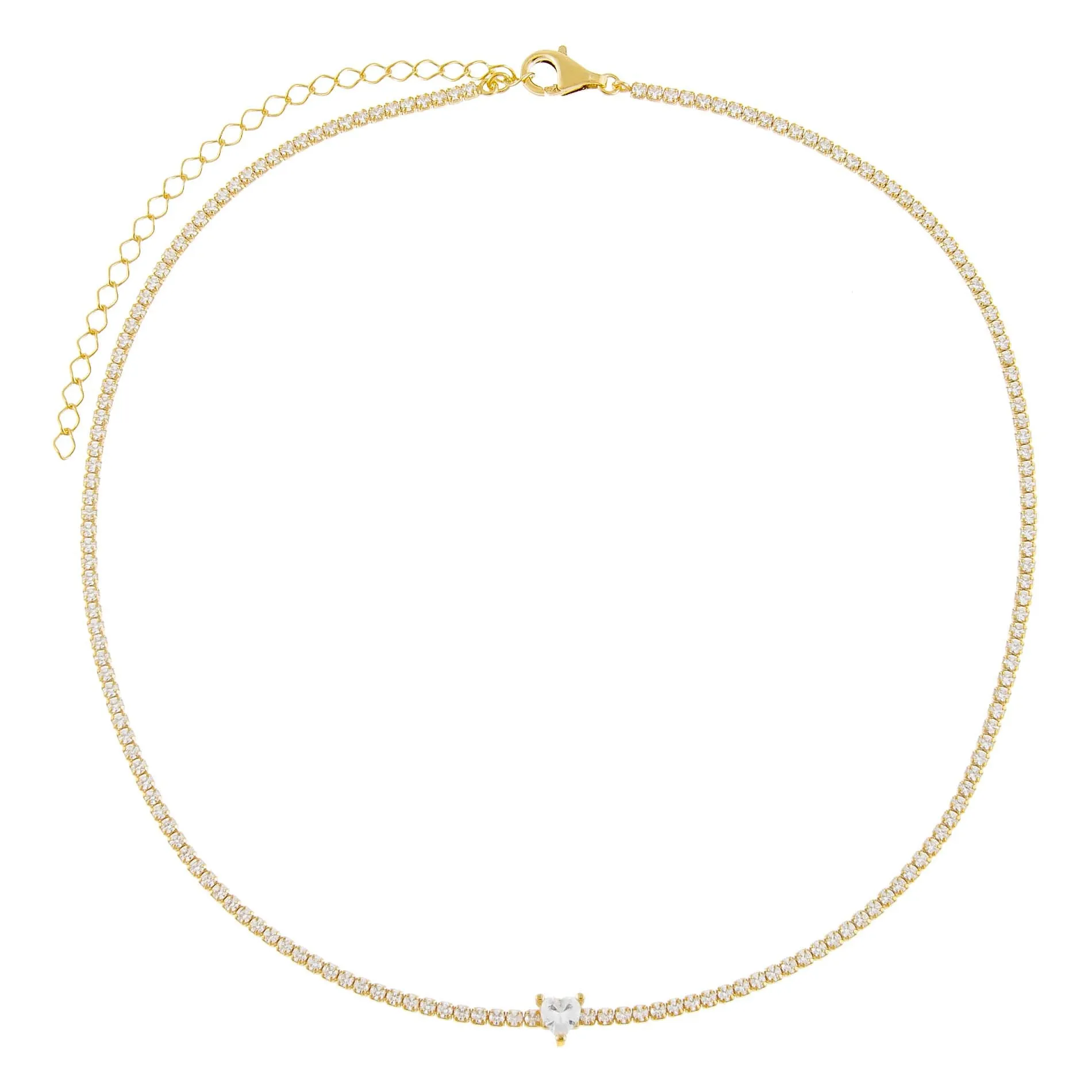 CZ Heart Tennis Choker sold by Adina Eden's product image thumbnail 3