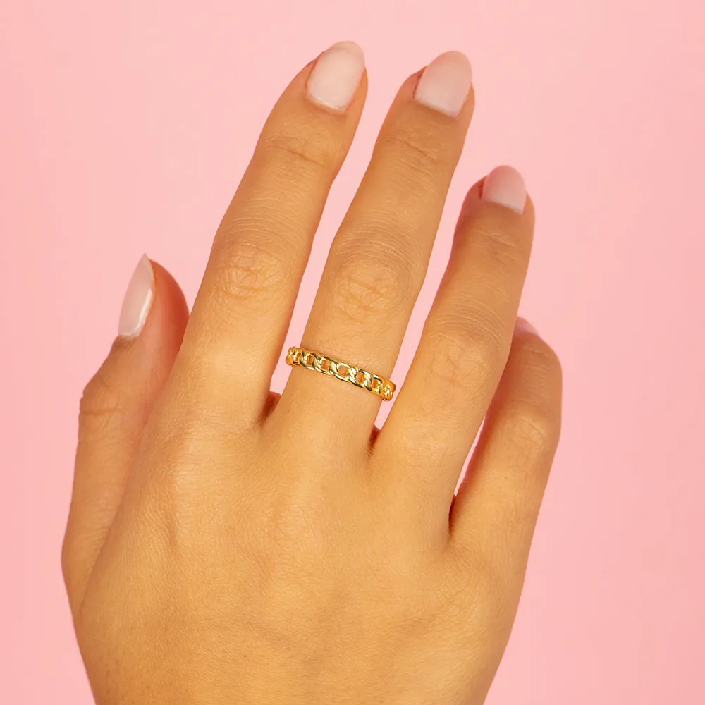 Thin Cuban Ring sold by Adina Eden's product image thumbnail 2