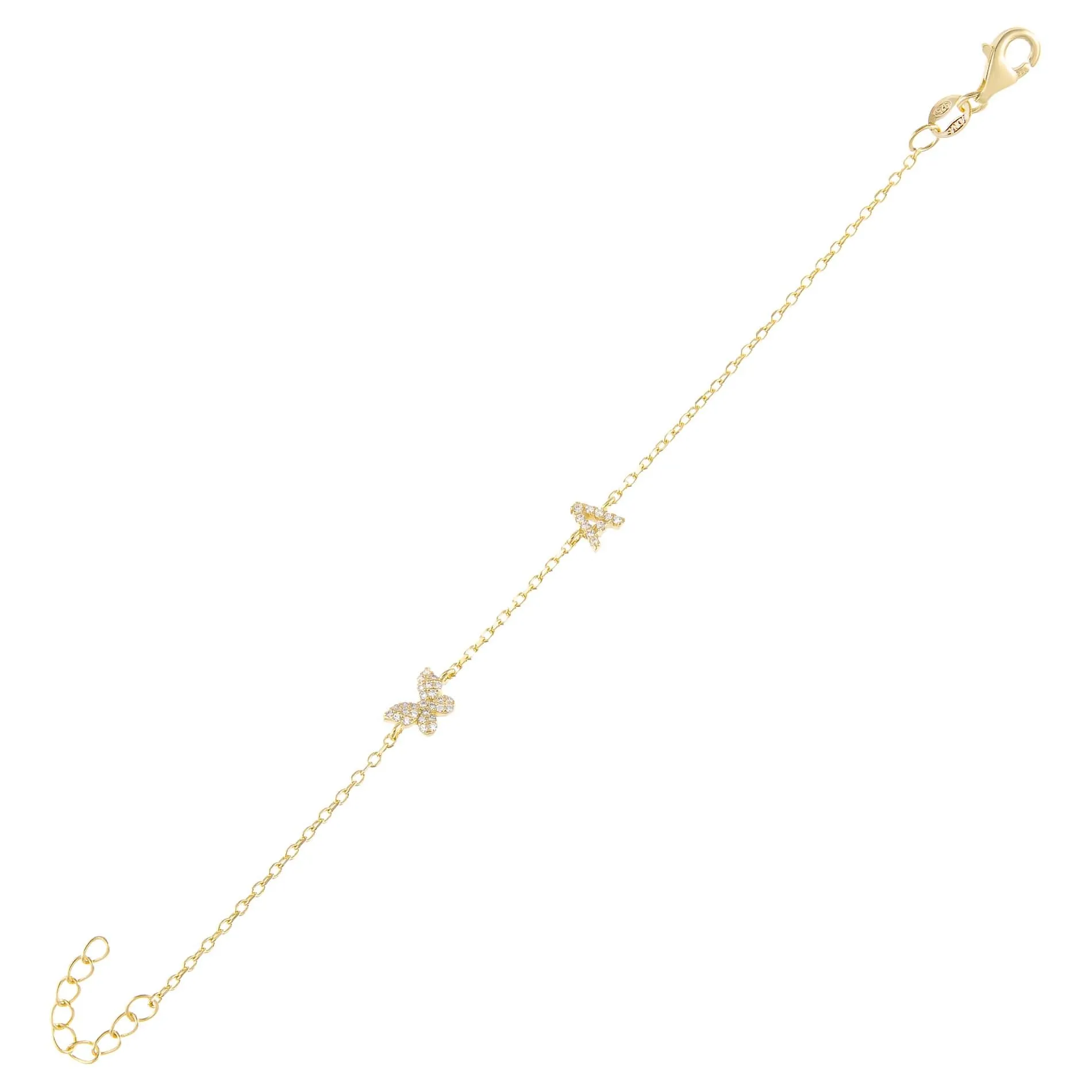 Pavé Butterfly Initial Bracelet sold by Adina Eden's