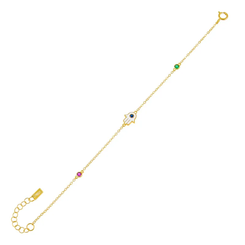 CZ Hamsa Bracelet sold by Adina Eden's