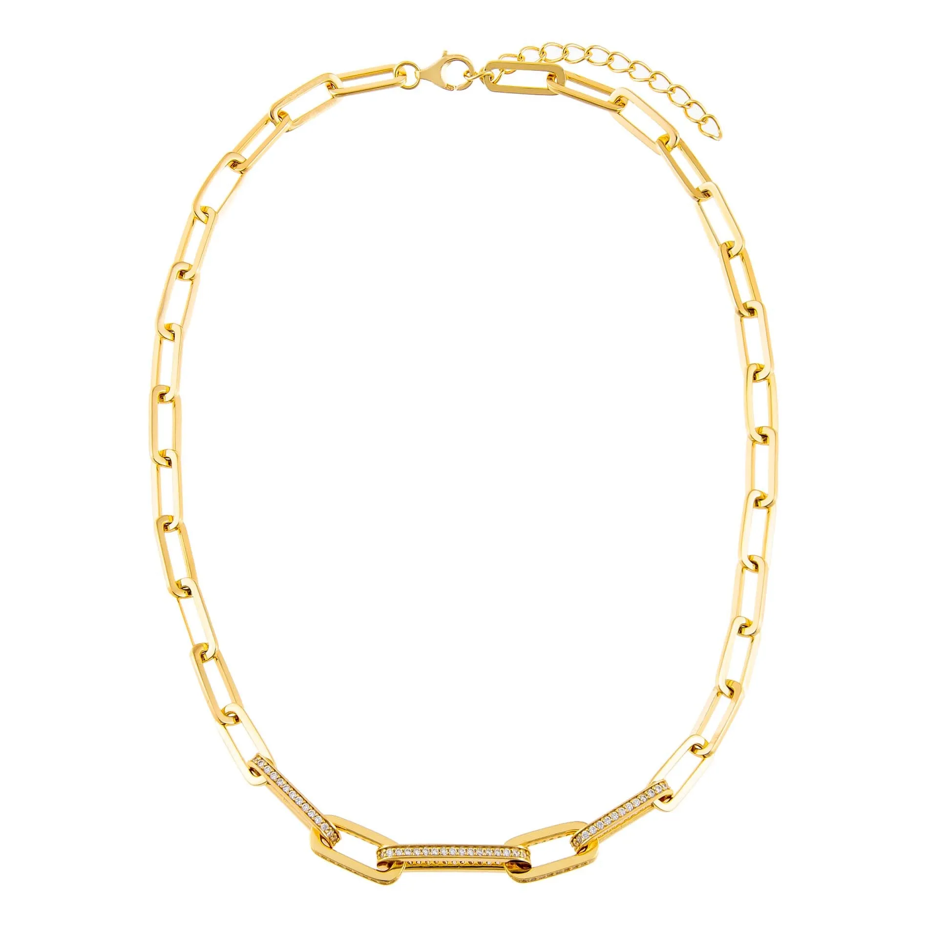 Dimensional Pavé Link Necklace sold by Adina Eden's product image thumbnail 2