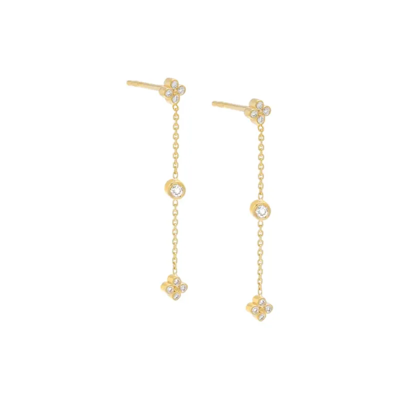 Diamond Multi Cluster Drop Down Stud Earring 14K sold by Adina Eden's