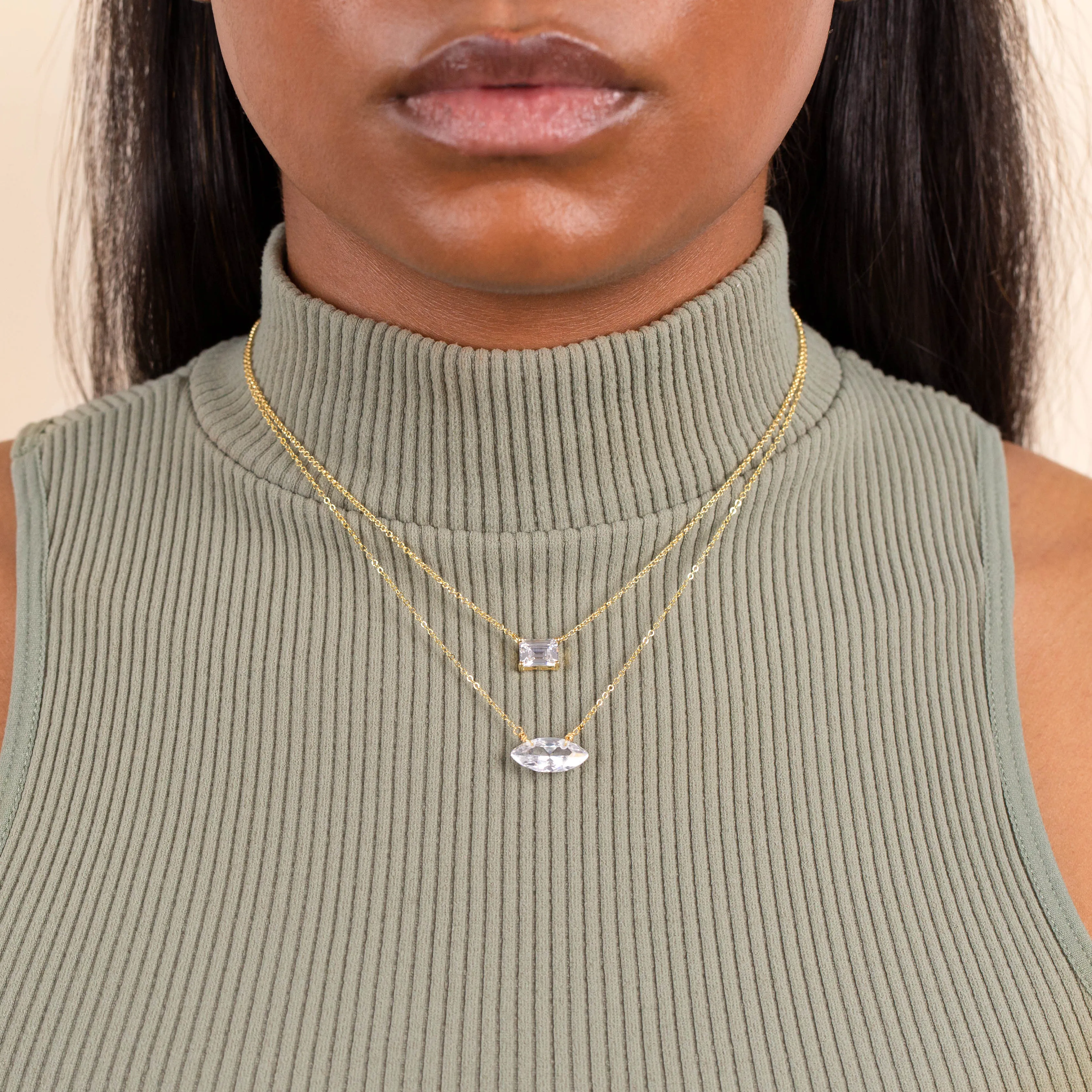 Baguette X Marquise Necklace Combo Set sold by Adina Eden's product image thumbnail 2