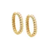 Chunky Beaded Oval Hoop Earring sold by Adina Eden's