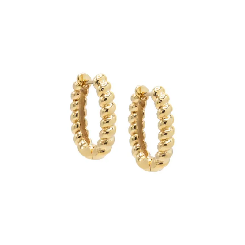 Chunky Beaded Oval Hoop Earring sold by Adina Eden's
