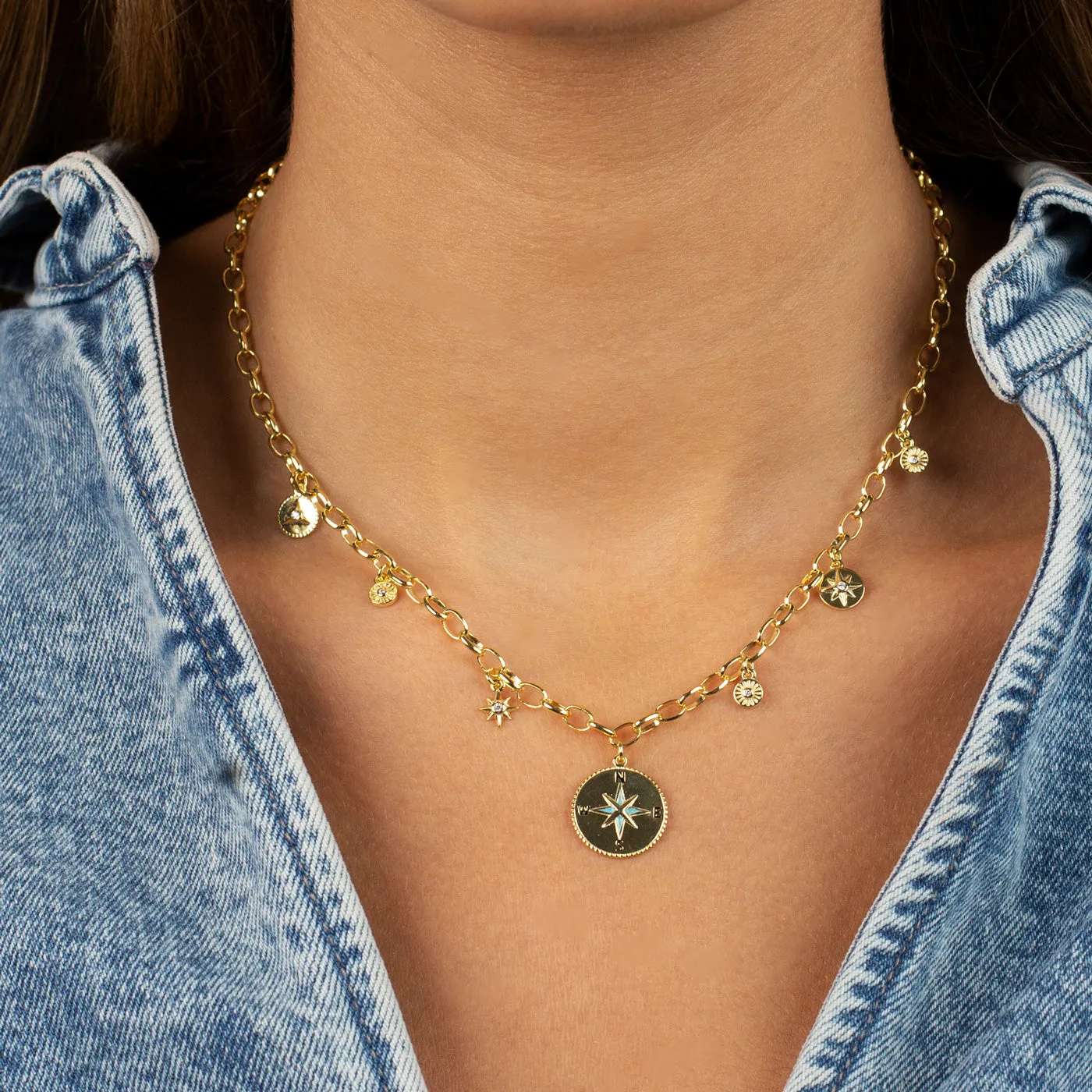 Vintage Charm Link Necklace sold by Adina Eden's product image thumbnail 2