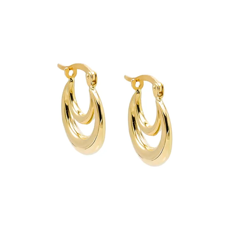 Solid Double Hoop Earring 14K sold by Adina Eden's