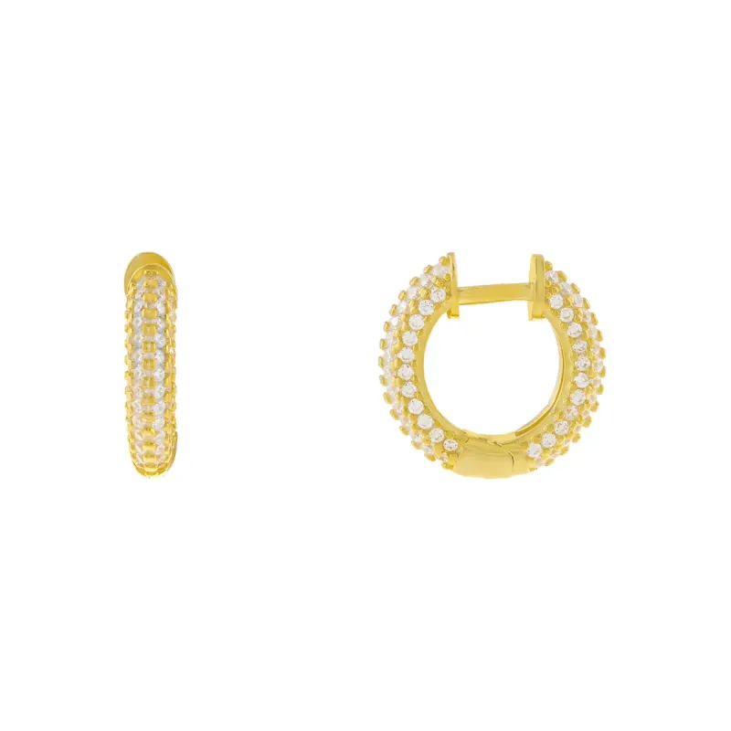Tiny Pavé Huggie Earring sold by Adina Eden's