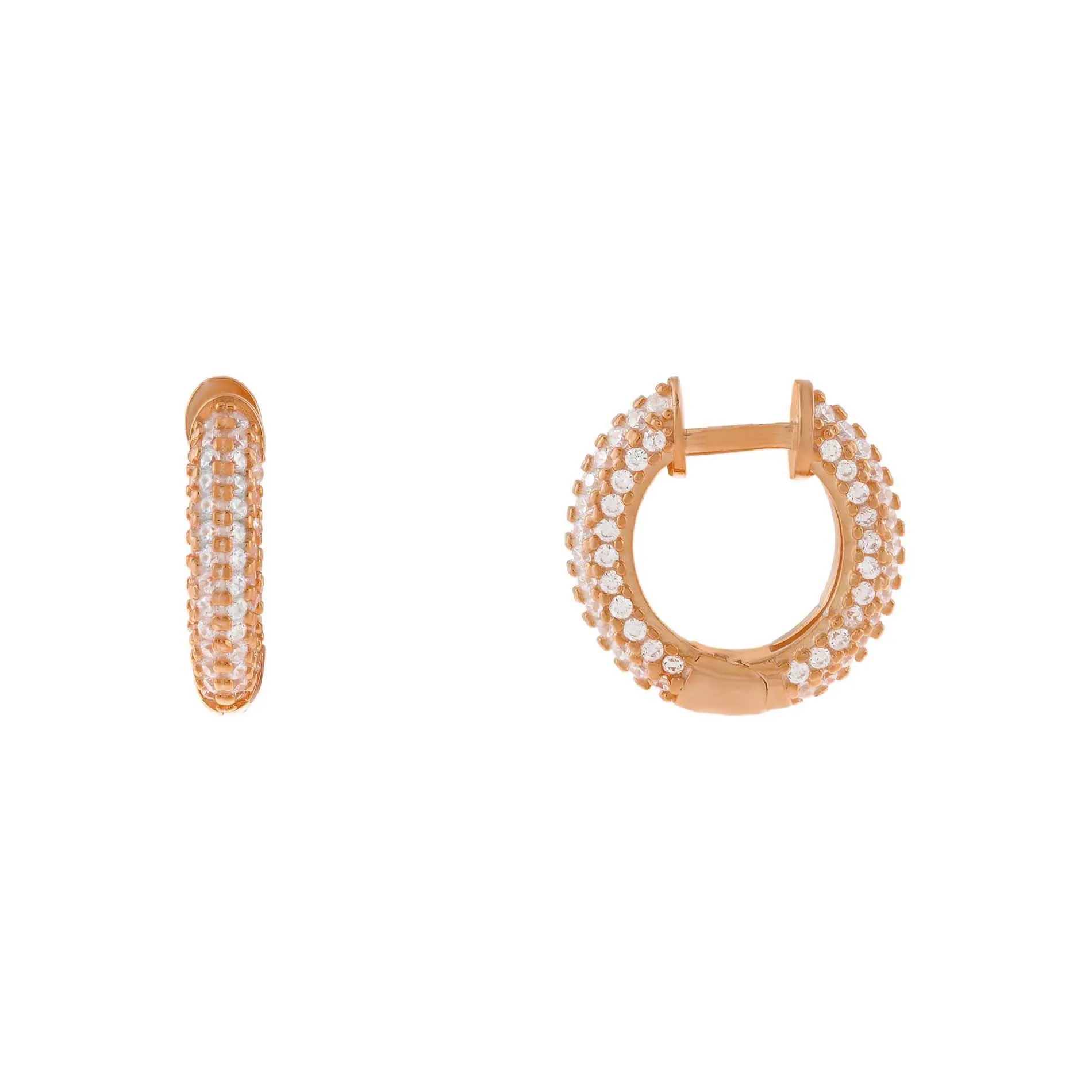 Tiny Pavé Huggie Earring sold by Adina Eden's product image thumbnail 5