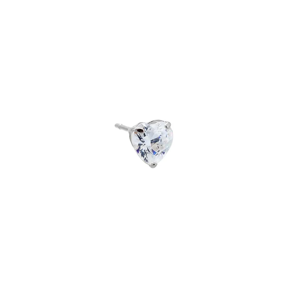 CZ Heart Stud Earring 14K sold by Adina Eden's product image thumbnail 5