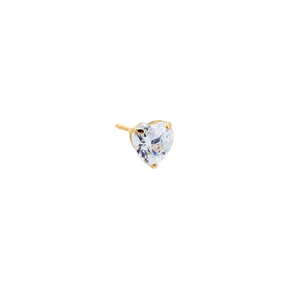 CZ Heart Stud Earring 14K sold by Adina Eden's product image thumbnail 3