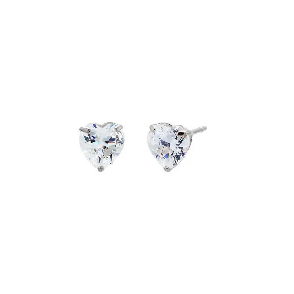 CZ Heart Stud Earring 14K sold by Adina Eden's product image thumbnail 4
