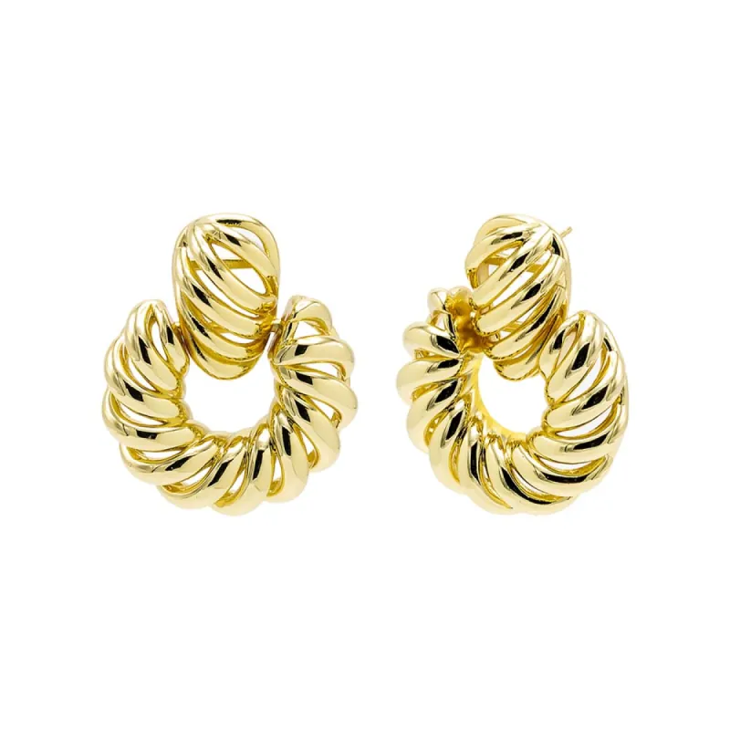 Solid Rope Drop Stud Earring sold by Adina Eden's