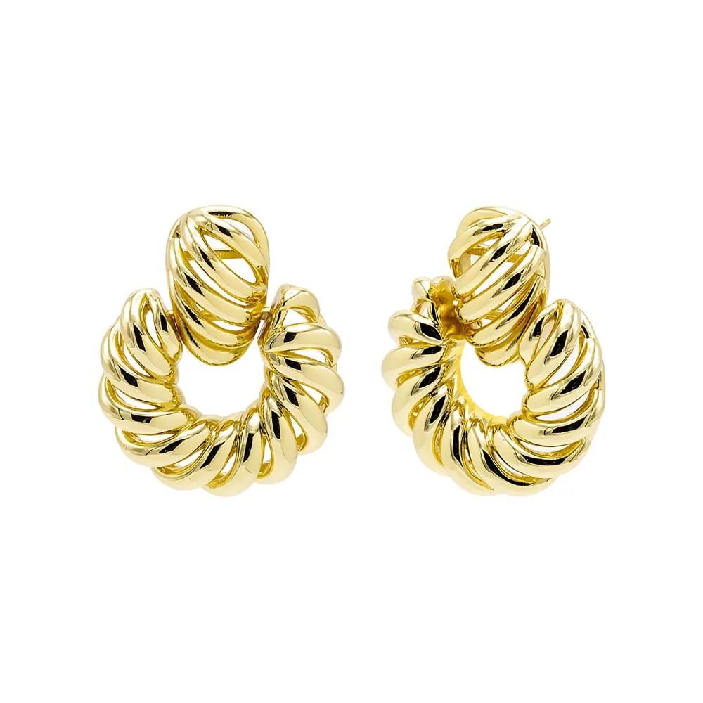 Solid Rope Drop Stud Earring sold by Adina Eden's