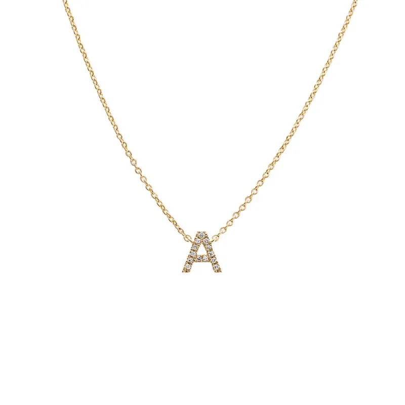 Diamond Initial Necklace 14K sold by Adina Eden's