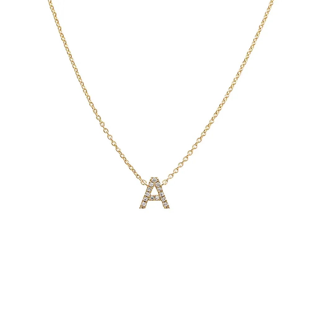 Diamond Initial Necklace 14K sold by Adina Eden's