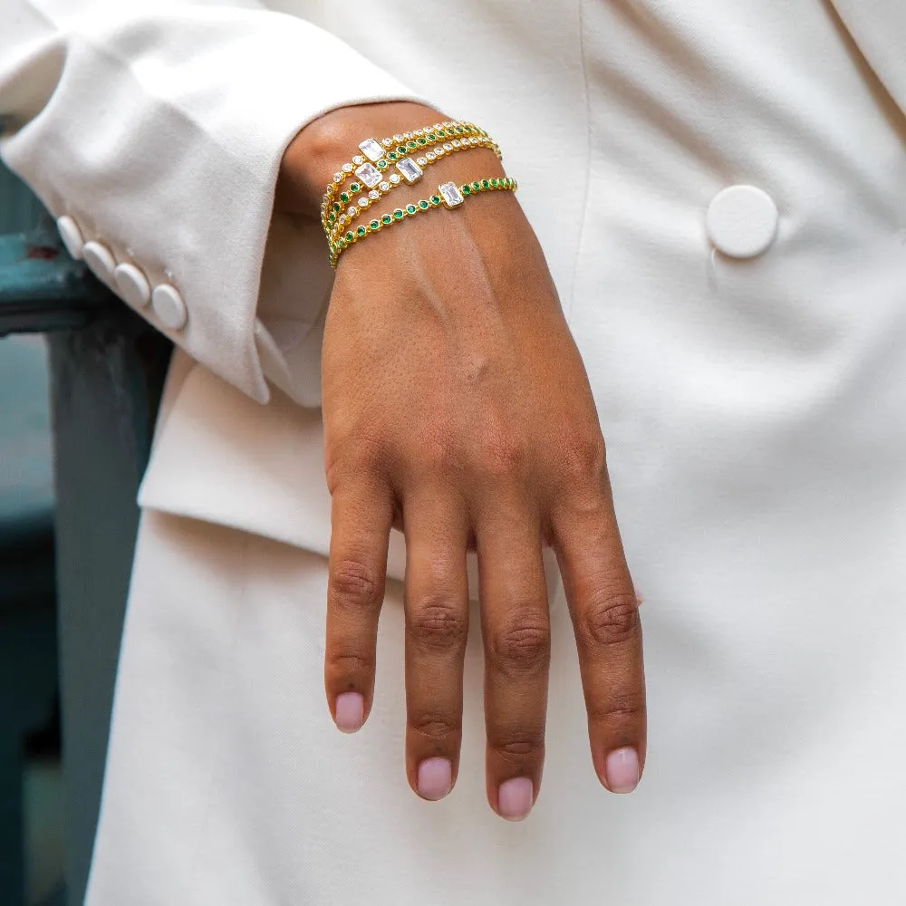 Colored Emerald Bezel Tennis Bracelet sold by Adina Eden's product image thumbnail 2