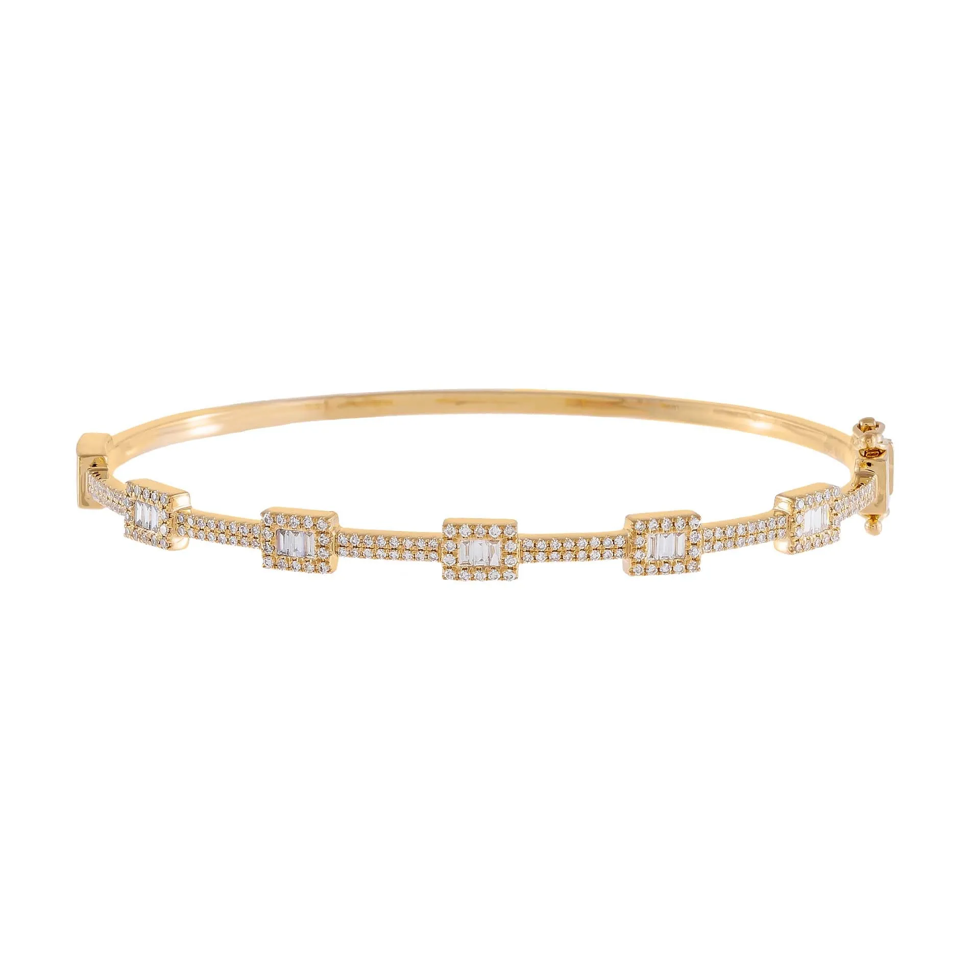Diamond Illusion Baguette Bangle 14K sold by Adina Eden's
