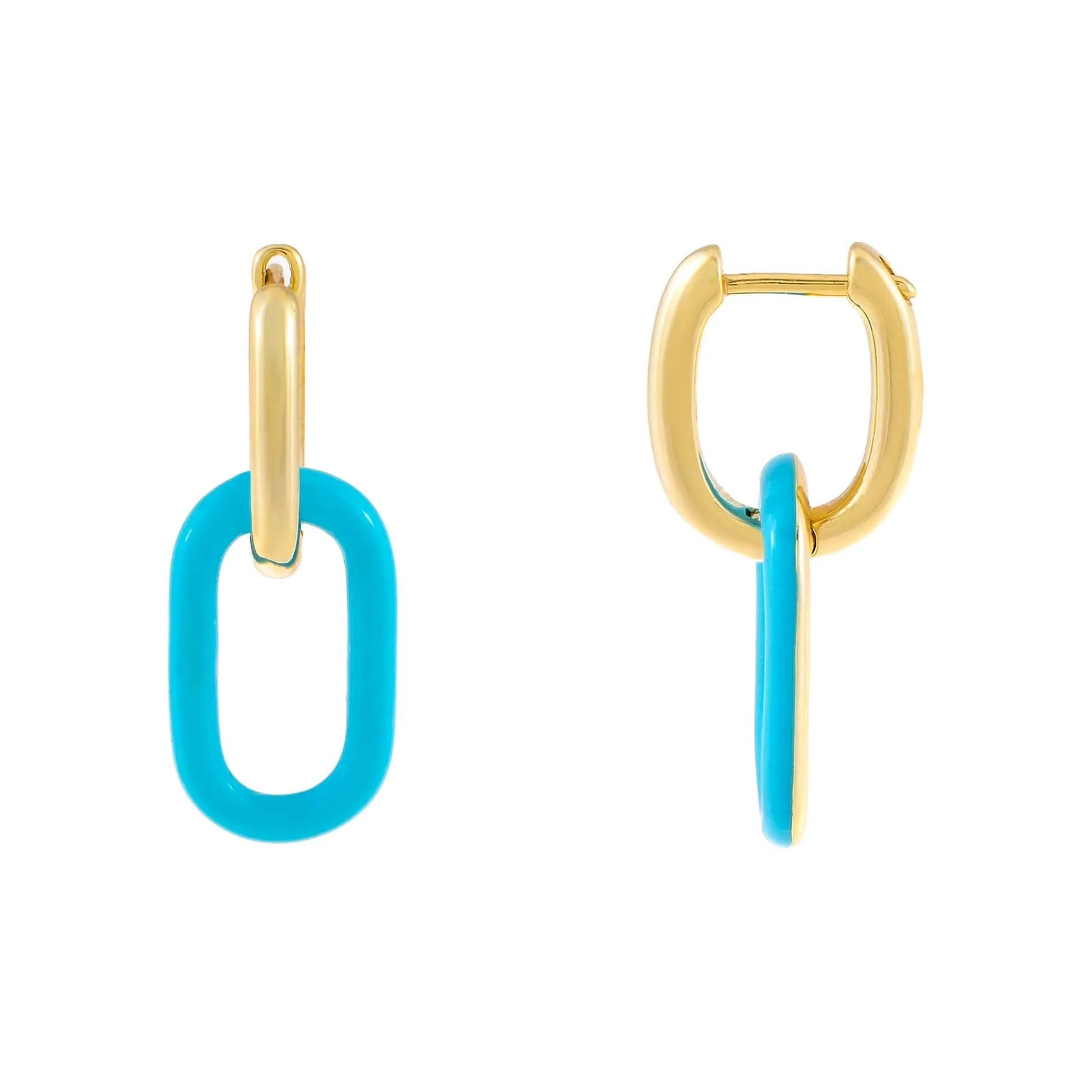 Enamel Link Huggie Earring sold by Adina Eden's