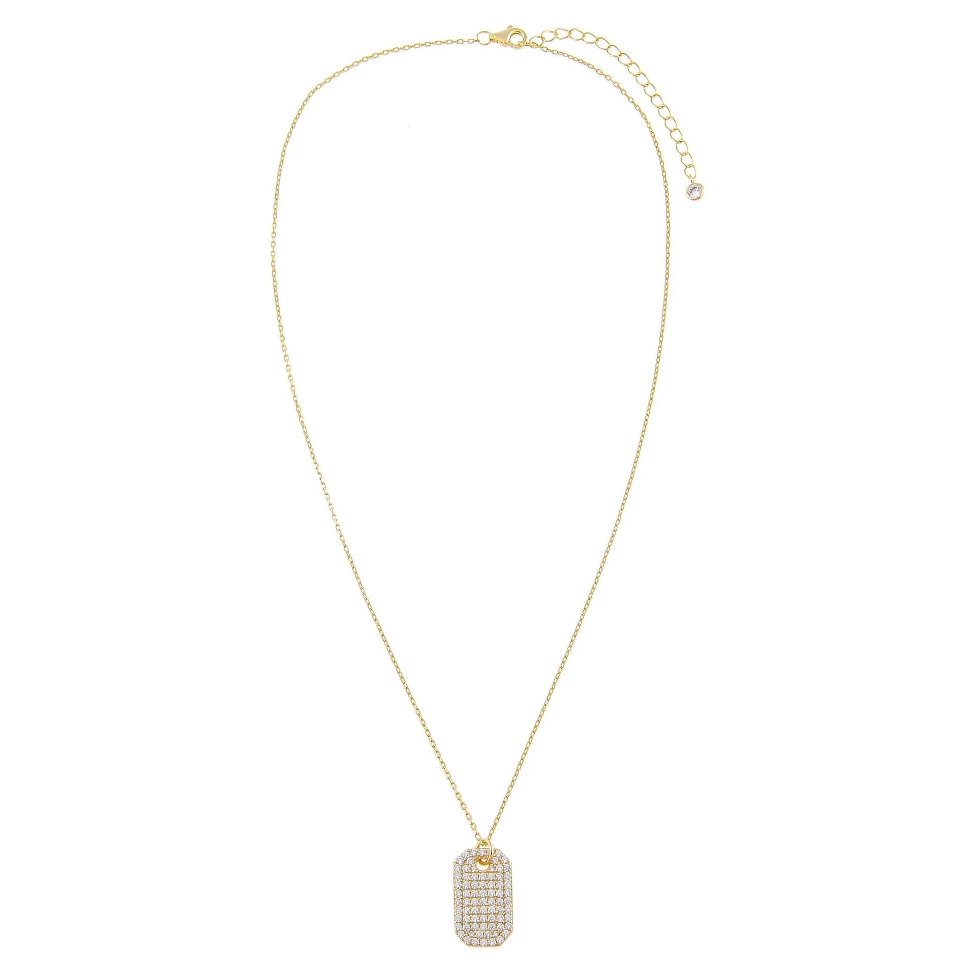 Pavé Dog Tag Necklace sold by Adina Eden's product image thumbnail 3