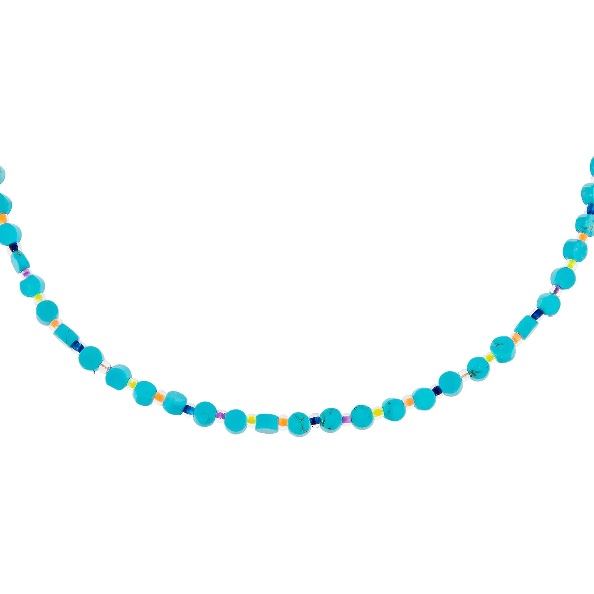 Multi Color X Turquoise Beaded Choker sold by Adina Eden's
