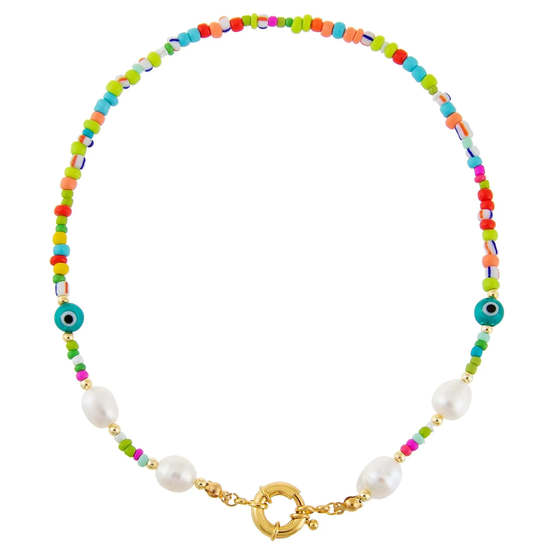 Multi Beaded Toggle Necklace sold by Adina Eden's product image thumbnail 3