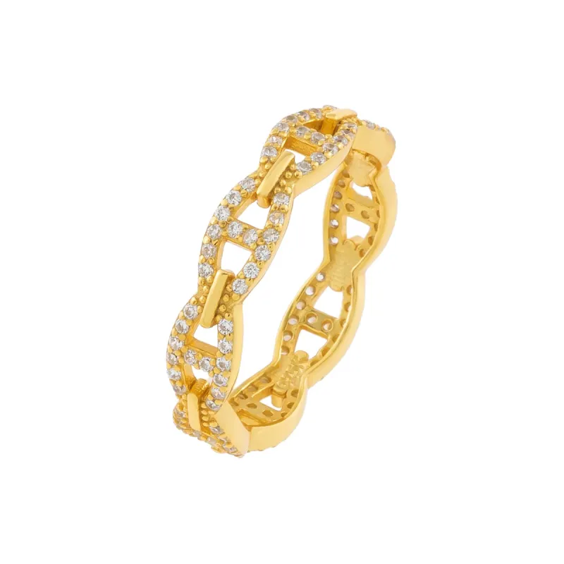 Pavé Mariner Link Ring sold by Adina Eden's