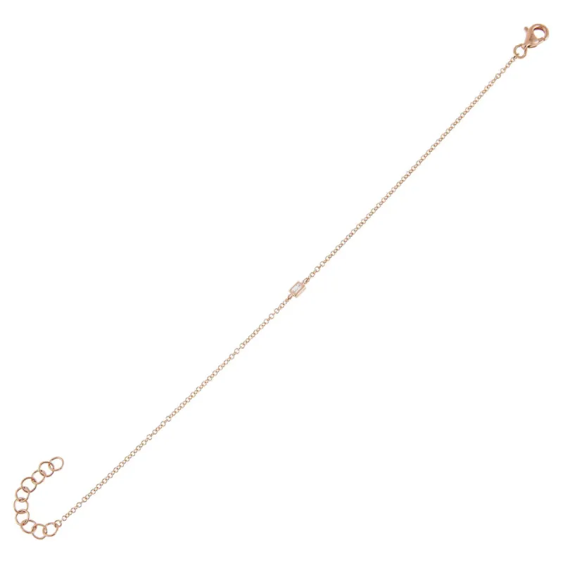 Diamond Mini Baguette Bracelet 14K sold by Adina Eden's