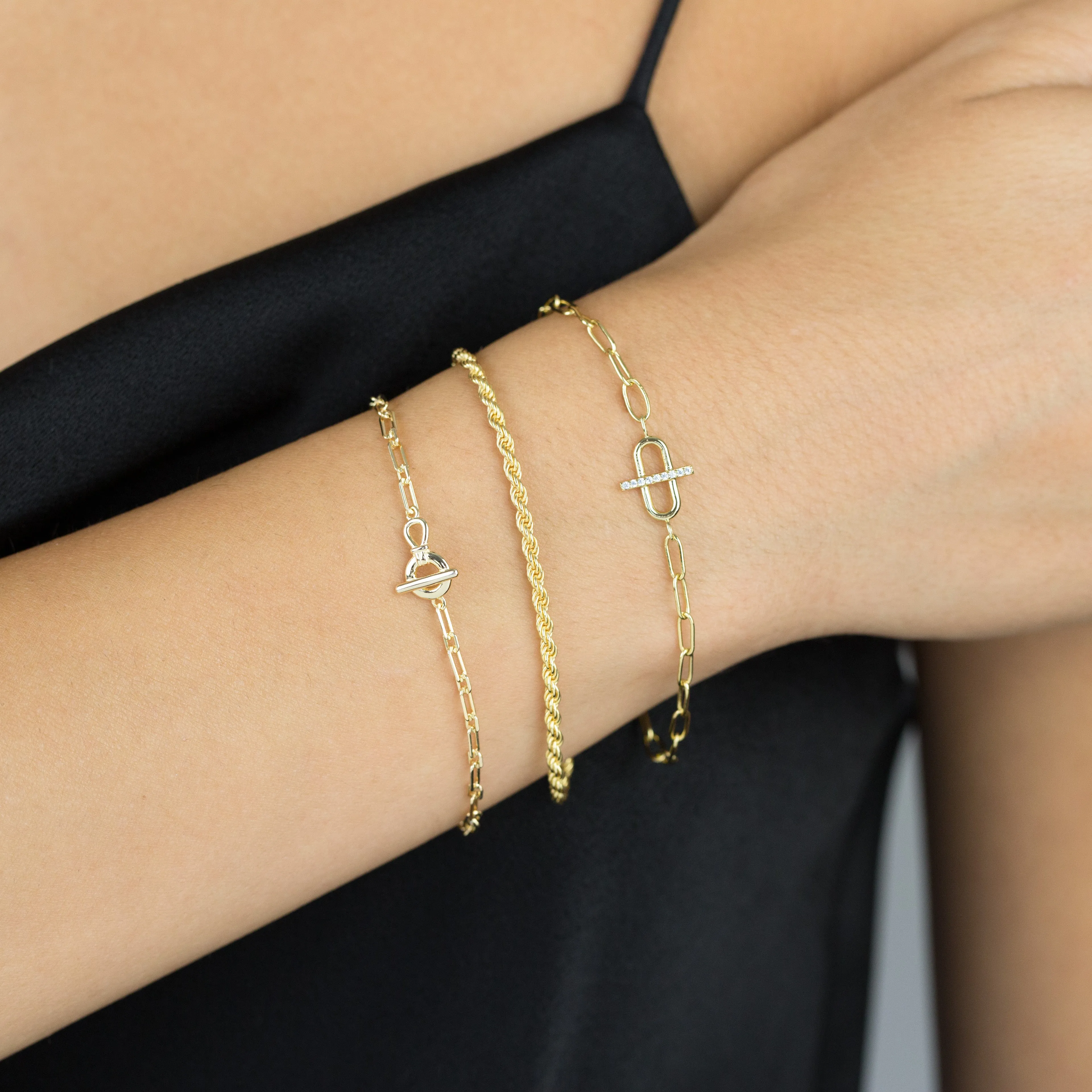 CZ Toggle Multi Link Bracelet sold by Adina Eden's product image thumbnail 2