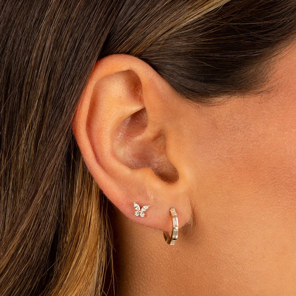 Mini Multi Baguette Huggie Earring 14K sold by Adina Eden's product image thumbnail 2