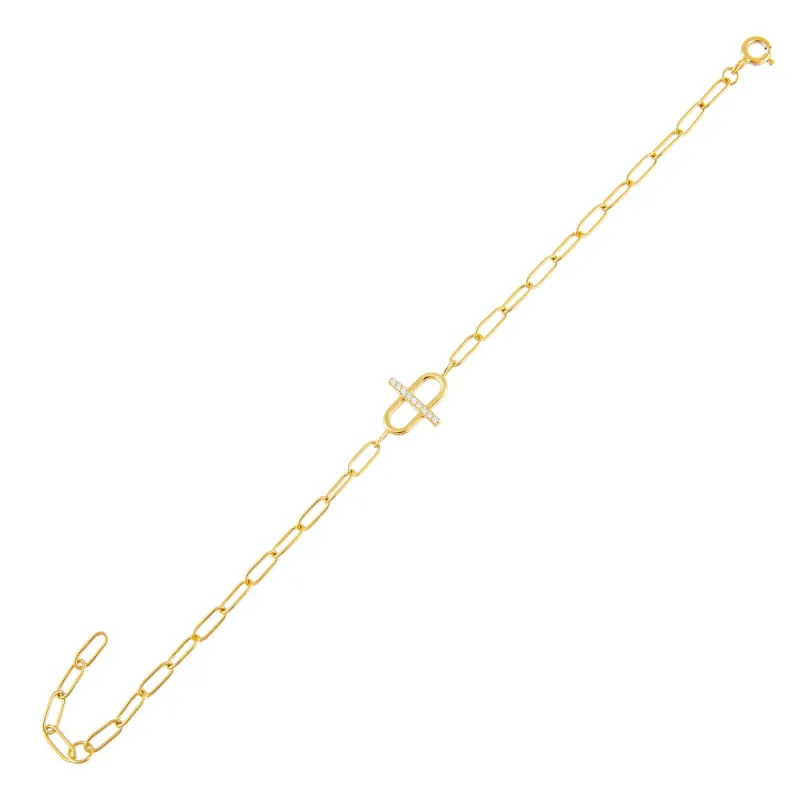 CZ Toggle Multi Link Bracelet sold by Adina Eden's