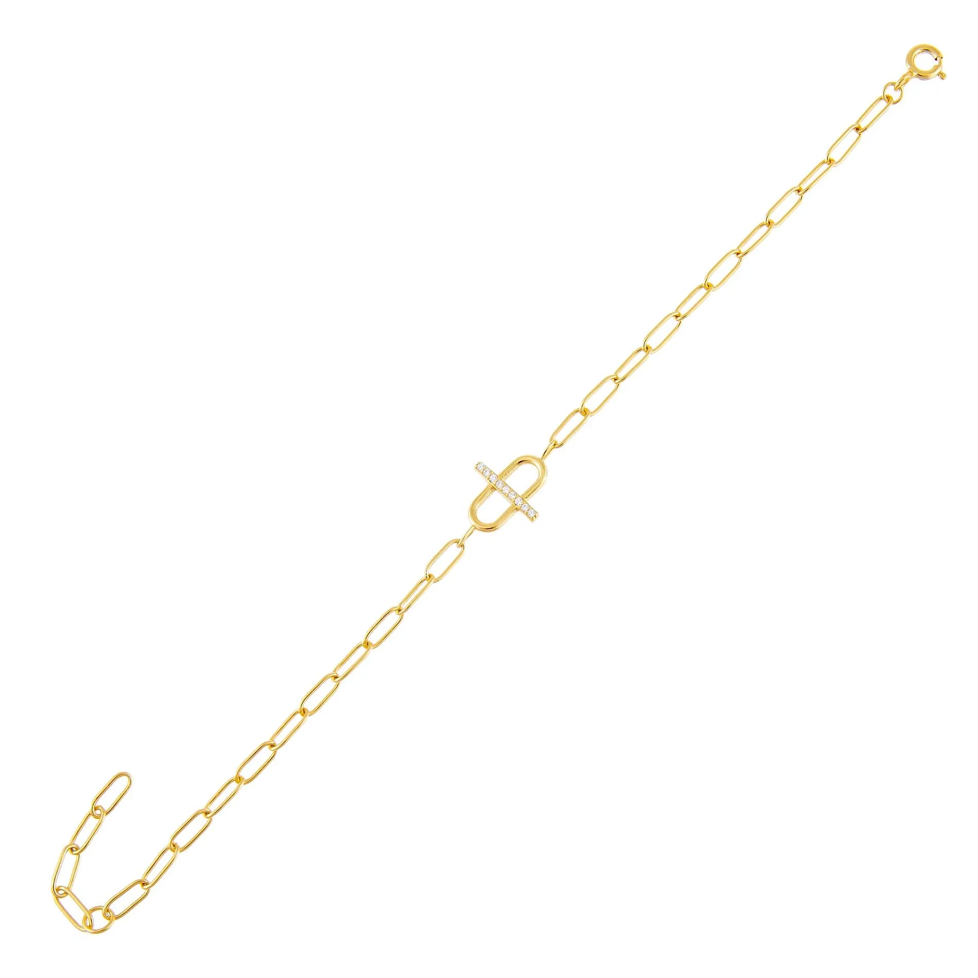 CZ Toggle Multi Link Bracelet sold by Adina Eden's