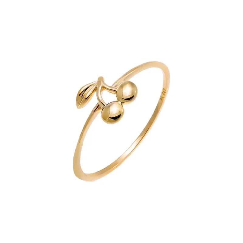 Solid Cherry Ring 14K sold by Adina Eden's