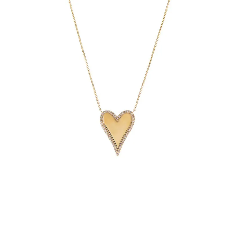 Diamond Pave Outlined Elongated Necklace 14K sold by Adina Eden's