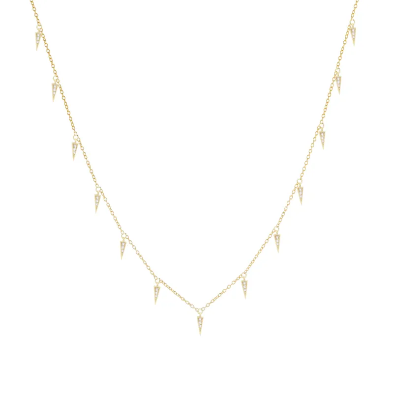 Diamond Dangling Spike Necklace 14K sold by Adina Eden's