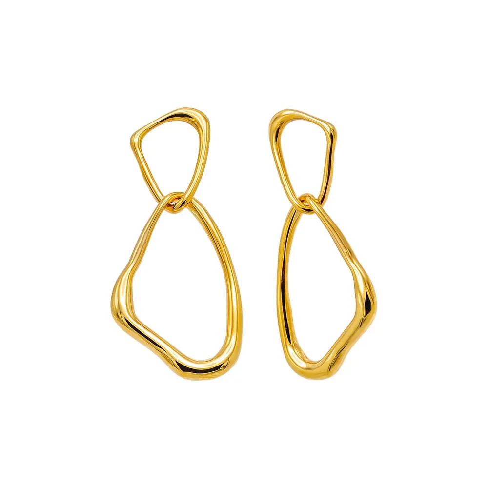 Wavy Double Open Drop Stud Earring sold by Adina Eden's