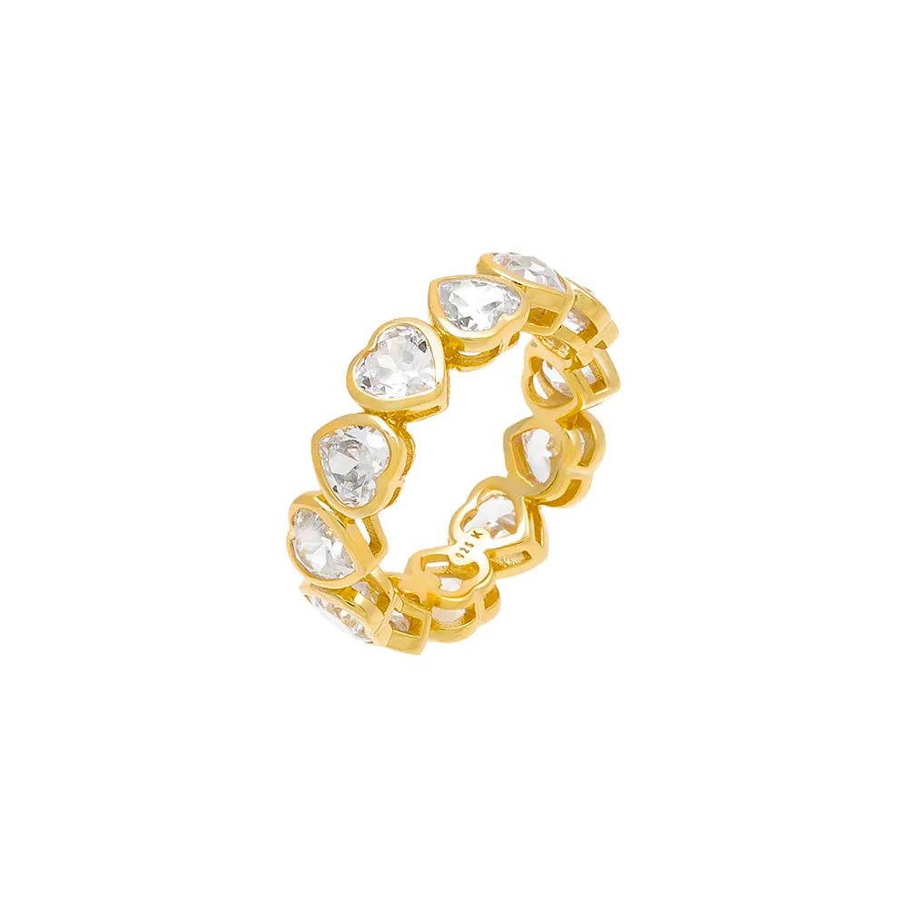 Colored Bezel Heart Eternity Band sold by Adina Eden's